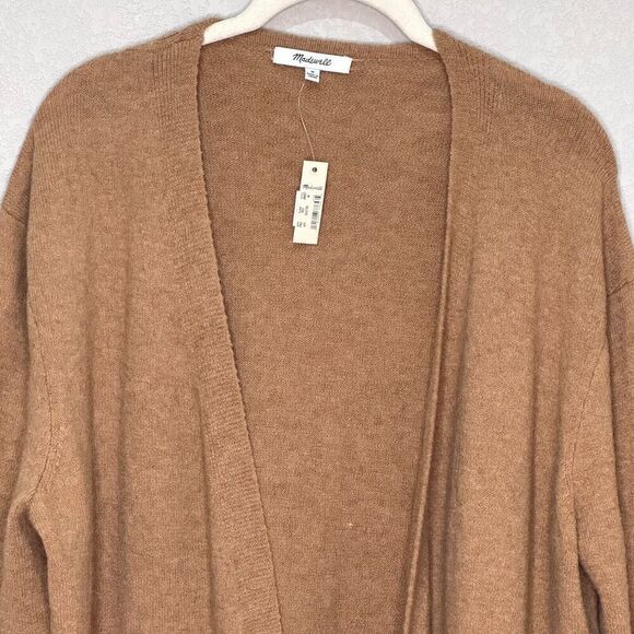 Madewell Kent Colorblock Cardigan Sweater Size Medium in Coziest Yarn Blue Tan - Picture 4 of 8